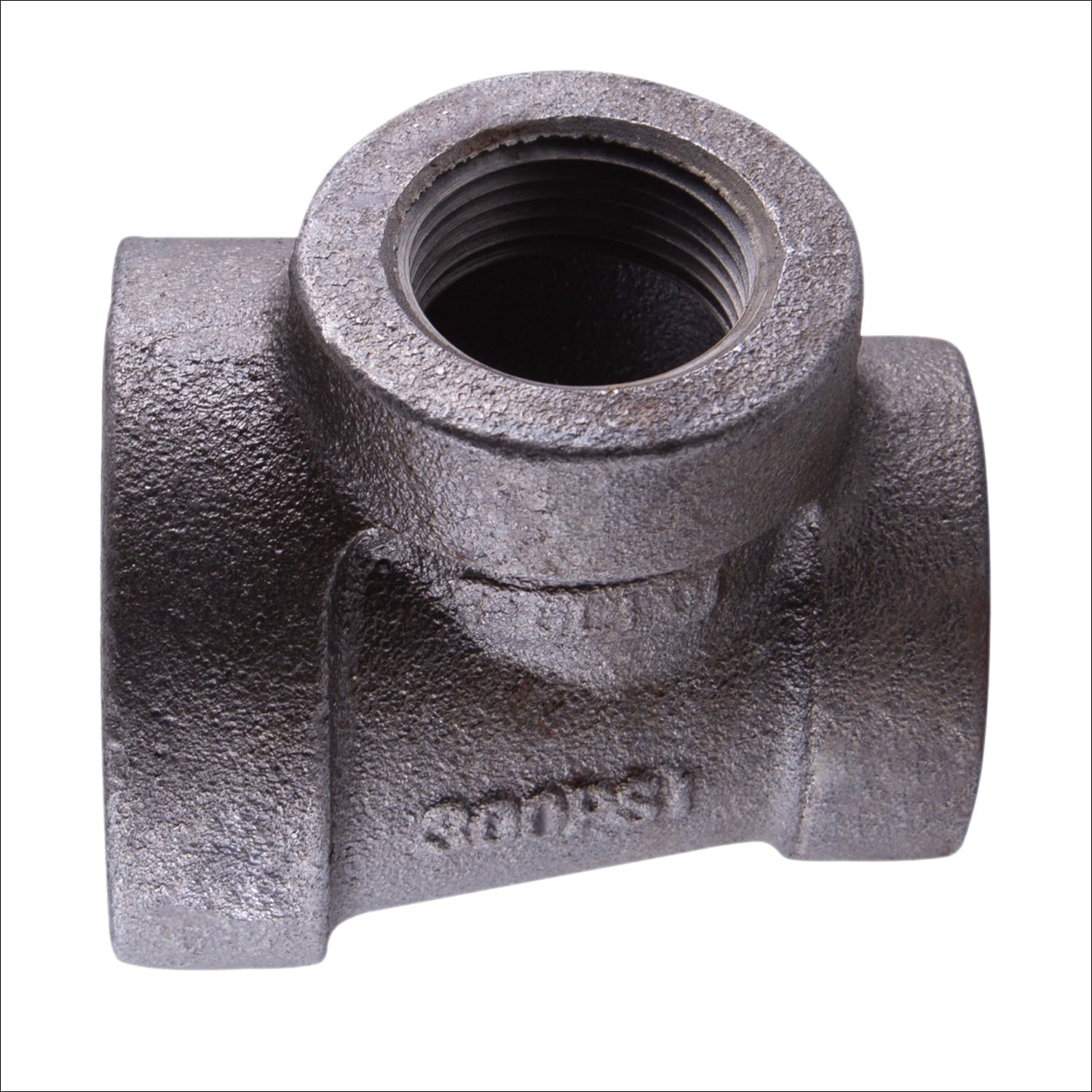 Supply Giant 2" x 1-1/2" x 1-1/2" BLack Pipe Fitting Reducing Tee Cast Iron