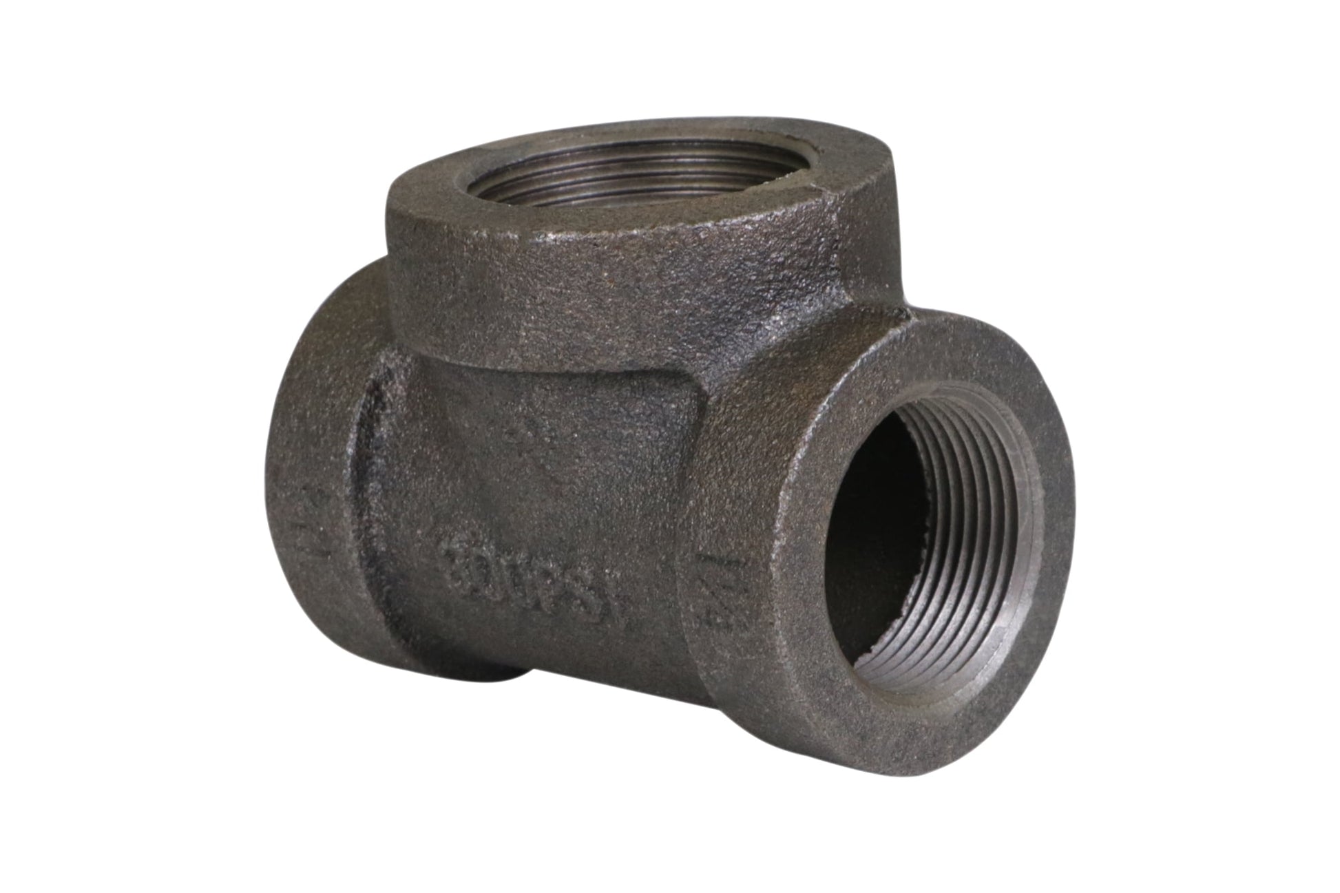 Supply Giant 2" x 1-1/4" x 2" BLack Pipe Fitting Reducing Tee Cast Iron