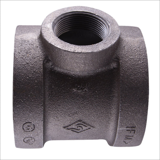 Supply Giant 2" x 2" x 1-1/2" BLack Pipe Fitting Reducing Tee Cast Iron