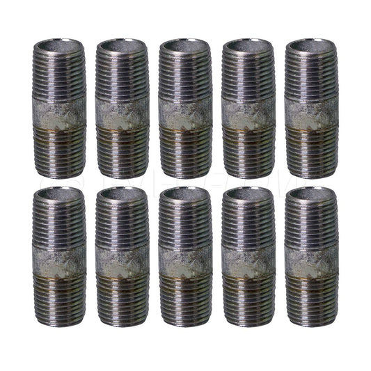 Supply Giant 3" x 5-1/2", Steel Pipe, pre cut Industrial Pipe, Threaded Pipe Nipples and Fittings, Build Vintage DIY Furniture, Galvanized (Pack Of 10)