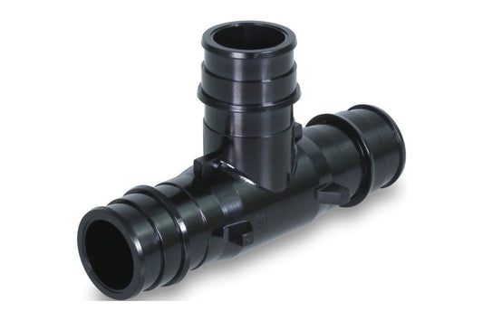 Supply Giant PEX-A Tee Pipe Fitting; Plastic Poly Alloy; 1-1/4'â€™ Expansion Barb; Black