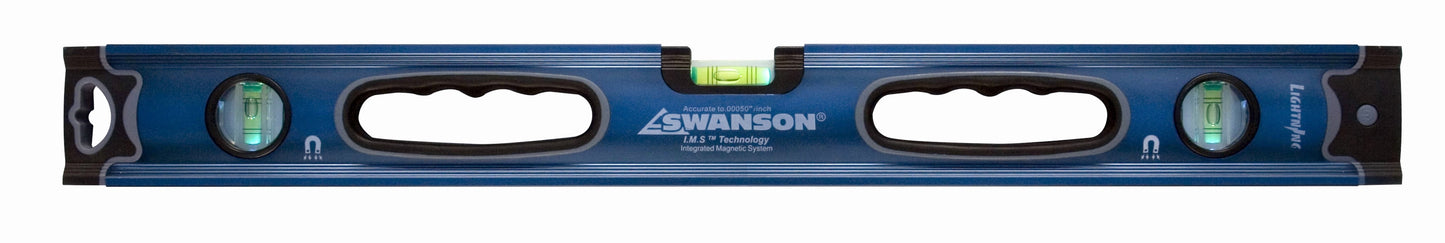 Swanson Tool Co 24" Magnetic LED Lighted Aluminum Pro Grade Box Beam Level Pro Series, Model BLL24M