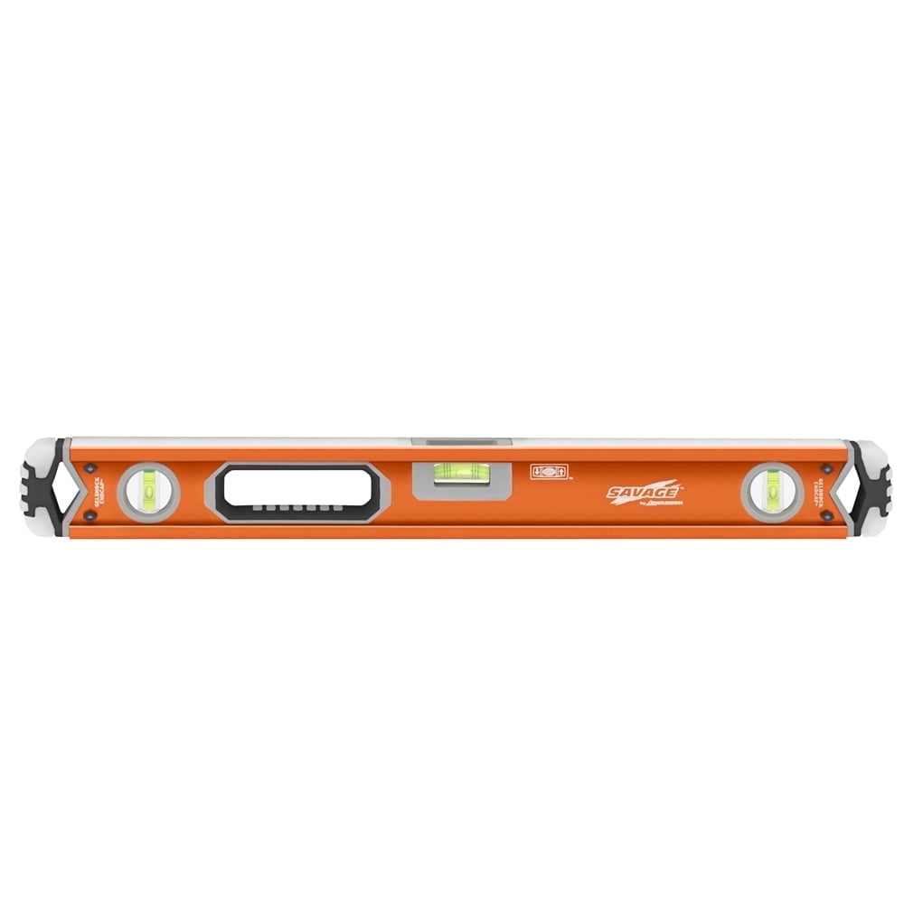 Swanson Savage 24" Anodized Aluminum Pro Grade Box Beam Level Contractor Series with Gelshock End Caps, Model SVB240