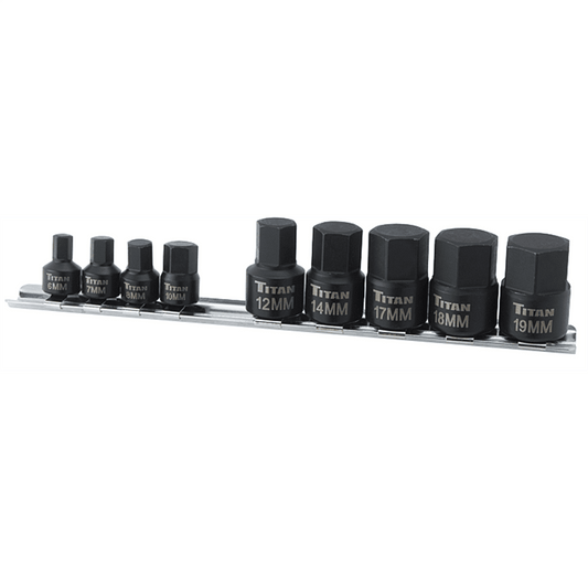 TITAN 9-PC 1/4" AND 3/8" DR STUBB
