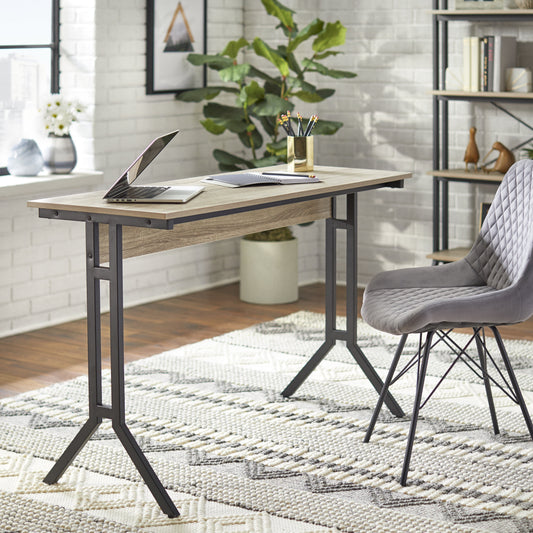 TMS Connection Computer Office Desk, Walnut and Black