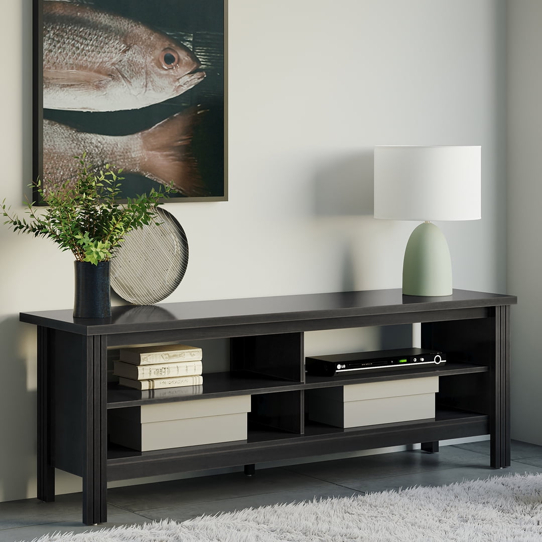 TV Stand for 65 Inch TV, Farmhouse Wood TV Cabinet with 4 Cubby for Living Room Bedroom,60 inch