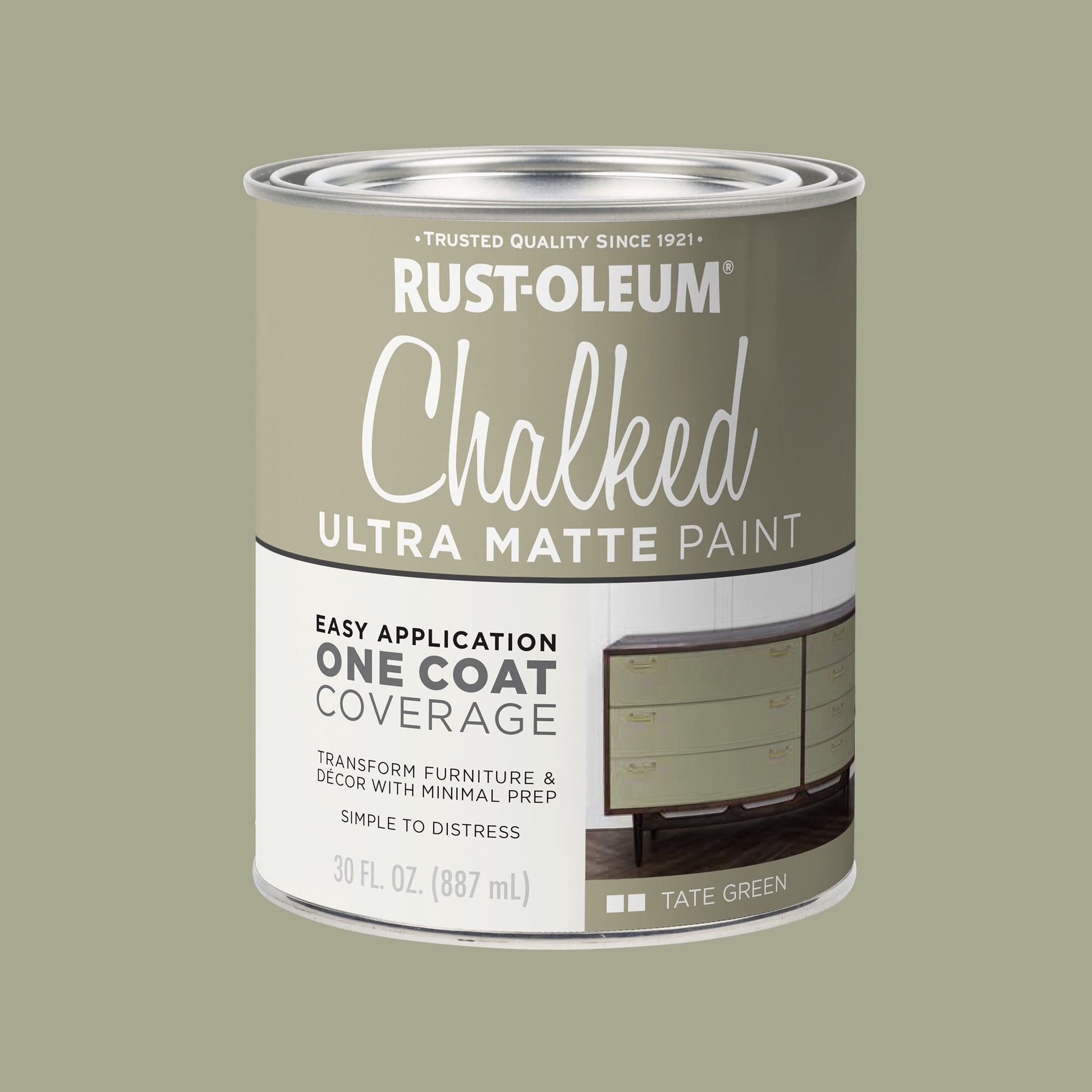Verde Tate, Pintura Rust-Oleum Chalked Ultra Matte, Cuarto