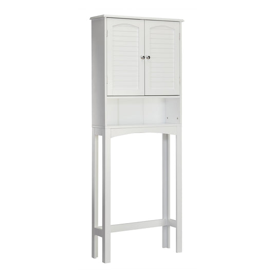 Teamson Home Louis 25" x 64" 2-Door Over-the-Toilet Cabinet, White