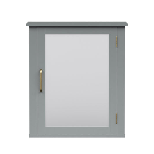 Teamson Home Mercer 46 x 53cm Removable Mirrored Wall Cabinet, Grey