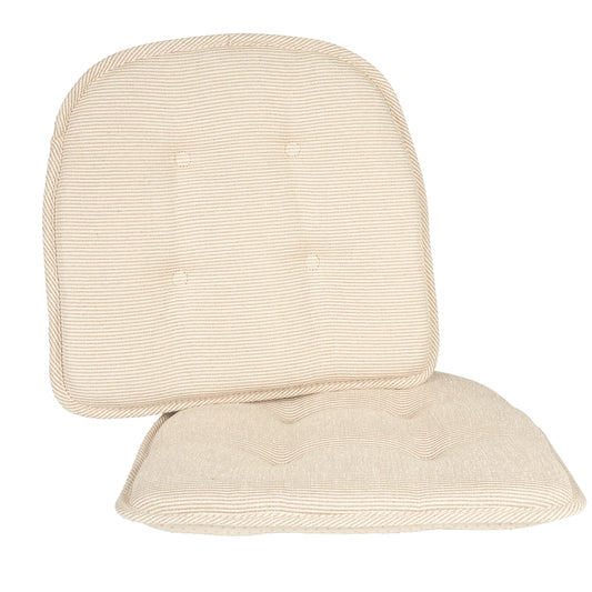 The Gripper Non-Slip 15" x 16" Saturn Tufted Kitchen or Dining Chair Cushions, Set of 2