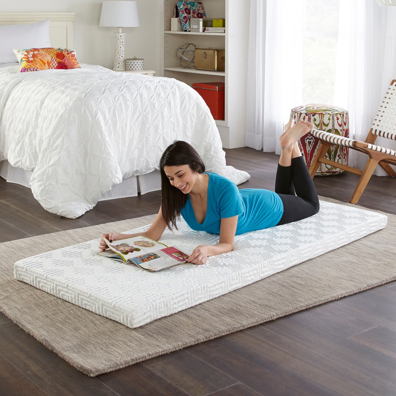 Thomasville 3" Memory Foam Mattress, Roll-up Guest Bed for Kids and Adults, Twin