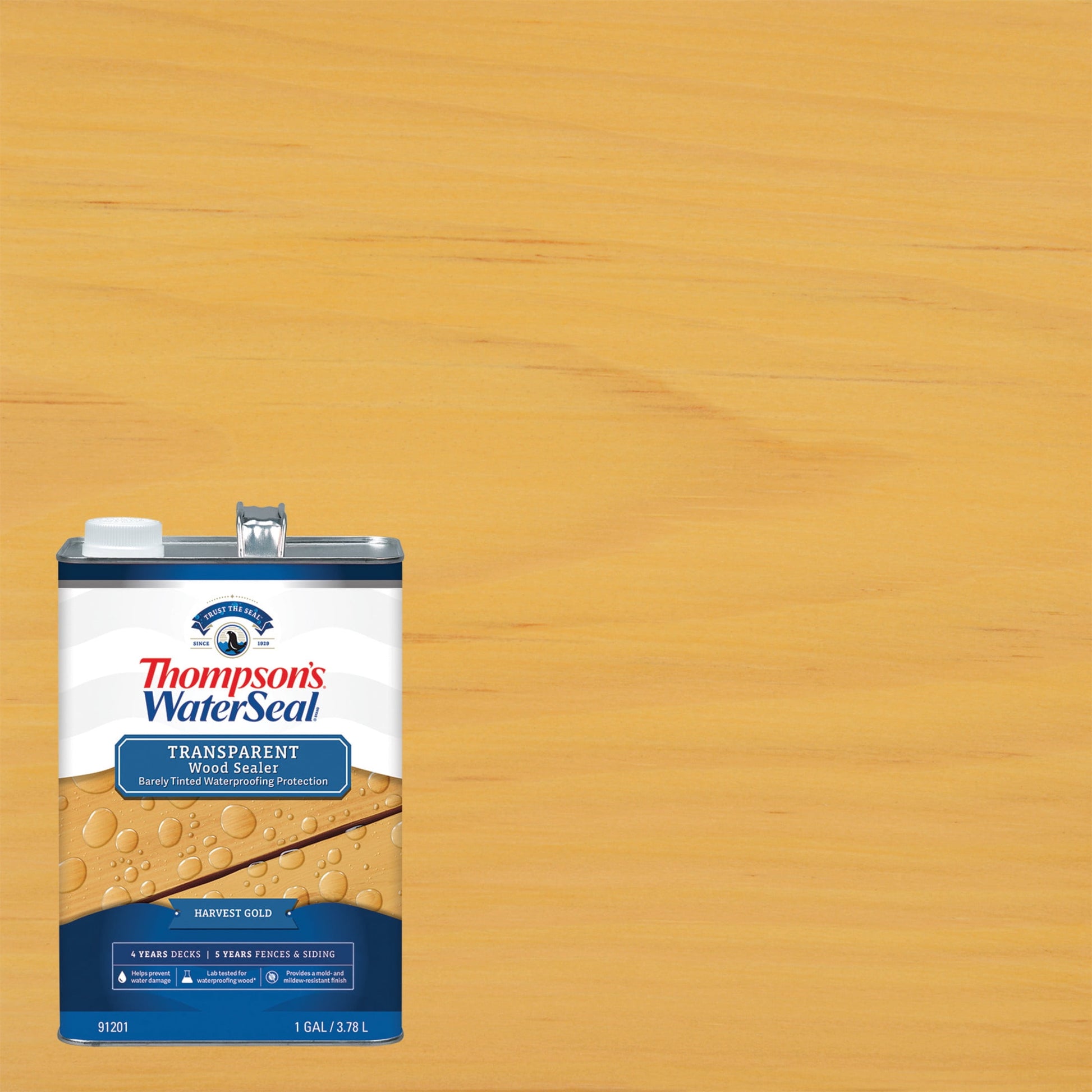 Thompson's WaterSeal Transparent Wood Sealer, Harvest Gold, 1 Gallon