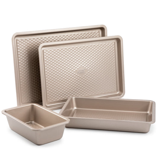 Thyme & Table Non-Stick Aluminized Steel Baking 4pc Set, Champagne Gold