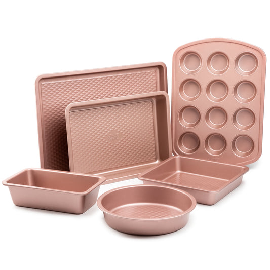 Thyme & Table Non-Stick Aluminized Steel Baking 6 Piece Set, Rose Gold