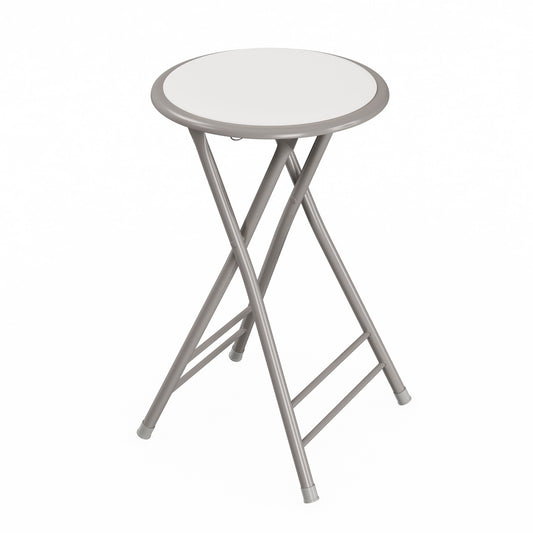 Lavish Home Backless 24-Inch Folding Stool with 225lb Capacity (White)
