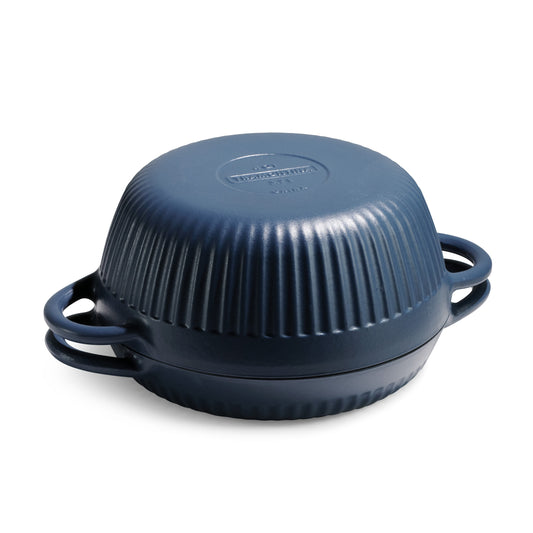 Tramontina 4 QT Enameled Cast Iron Dutch Oven for Bread Baking â€“ Multipurpose Bread Oven, Blue