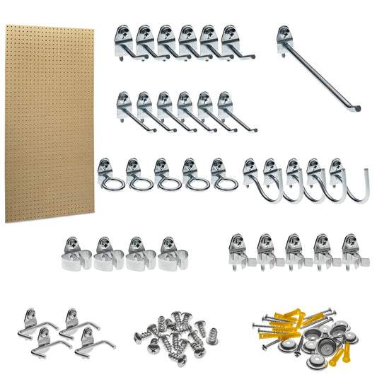 Triton ProductsÂ® High Density Fiberboard Pegboard with 36 Assorted Hooks