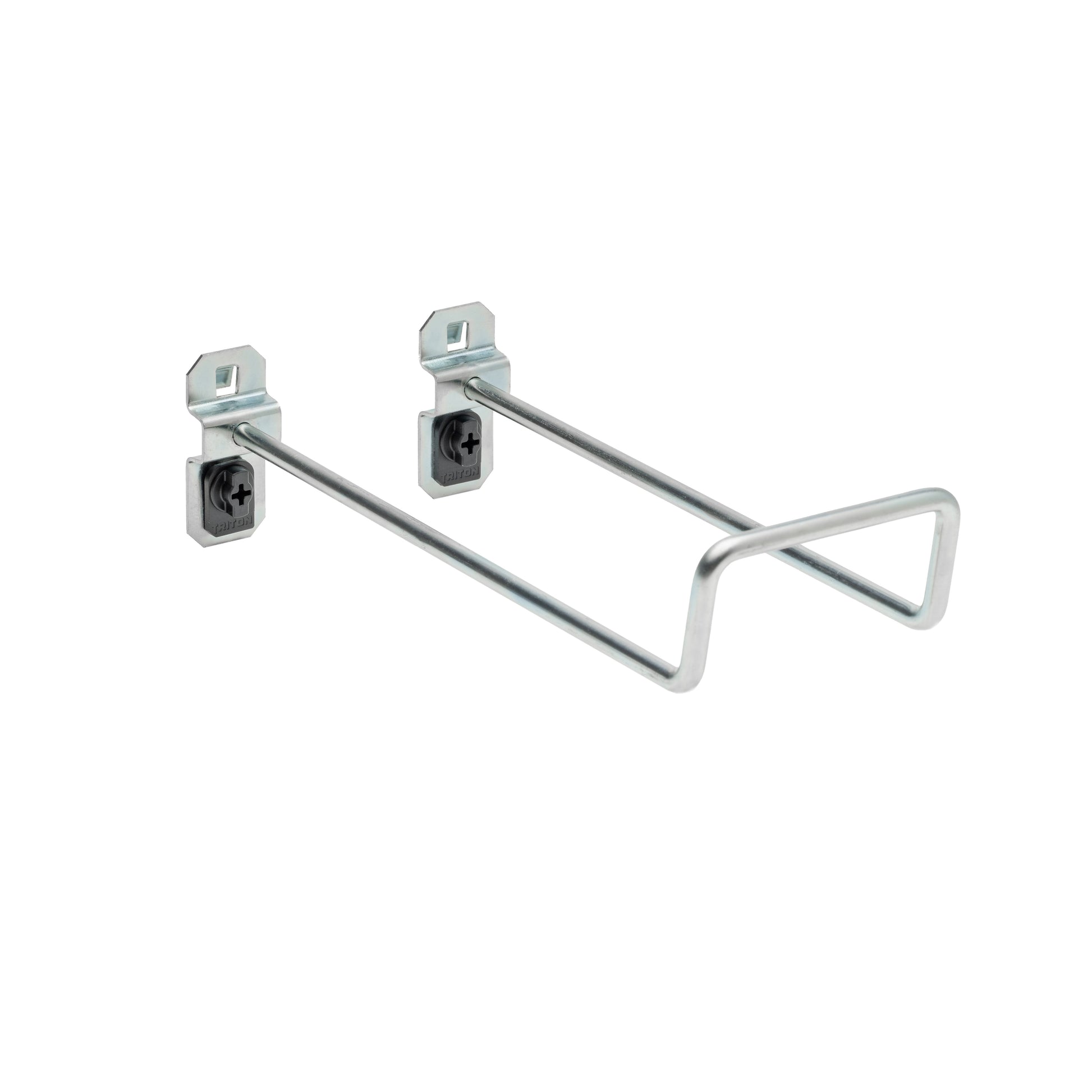 Triton ProductsÂ® LocHook 8" 30-Degree Bend 2-3/4"ID Zinc Plated Steel Double Closed End Loop Pegboard Hook for LocBoard, 5pk