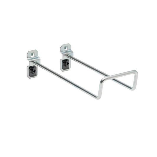 Triton ProductsÂ® LocHook 8" 30-Degree Bend 2-3/4"ID Zinc Plated Steel Double Closed End Loop Pegboard Hook for LocBoard, 5pk