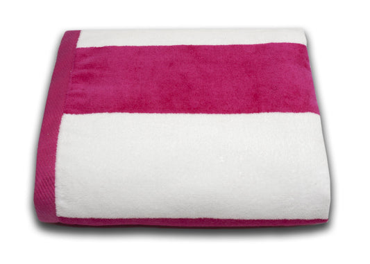 Tropical Cabana 100% Cotton Velour Wide Stripe Beach Towel