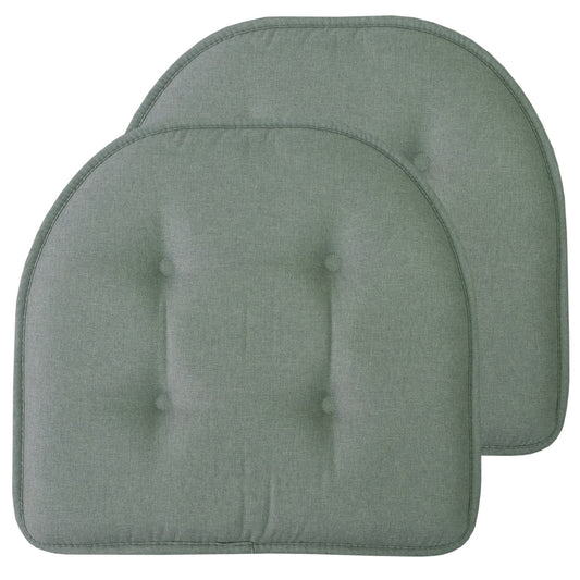 U-Shaped Memory Foam No Slip Back 16 x 16 Chair Pad Cushion 2 Pack - Scuba