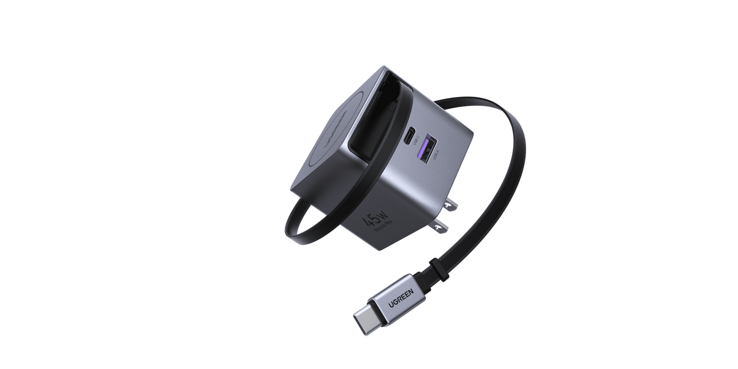UGREEN Nexode Pro - Retractable Series 45W 2C1A GaN Fast Charger
