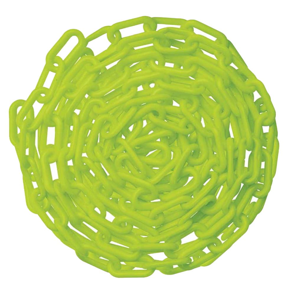 US Weight Chainboss 2" x 50' Safety Green Plastic Safety Chain with SunShield UV Resistant Technology