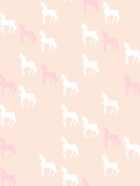 Unicorn Check Removable Vinyl Wallpaper by Barbie - Peach