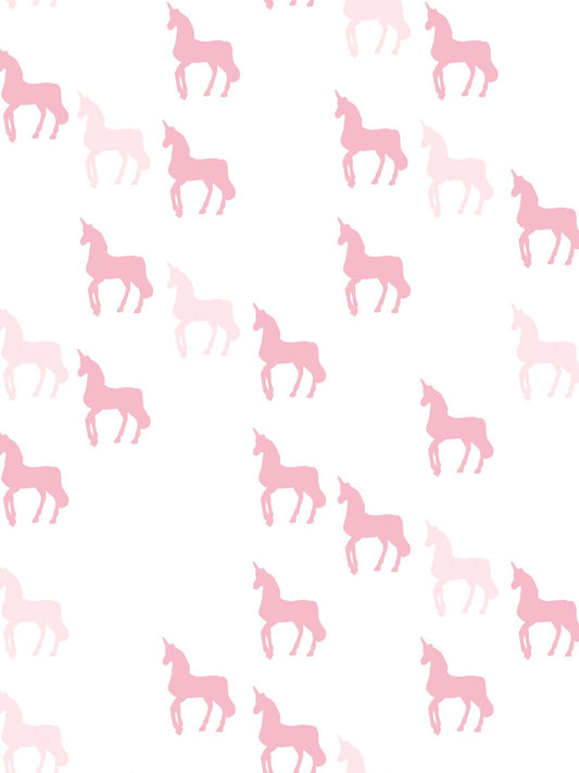Unicorn Check Removable Vinyl Wallpaper by Barbie - Pink