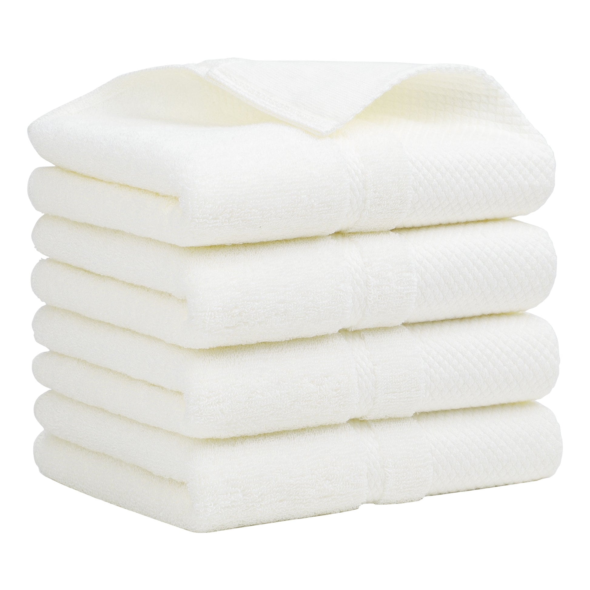 Unique Bargains 100% Cotton Absorbent Hand Towel Set 14"x30" Misty Rose 4 Pcs