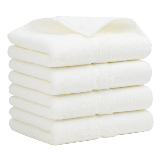 Unique Bargains 100% Cotton Absorbent Hand Towel Set 14"x30" Misty Rose 4 Pcs