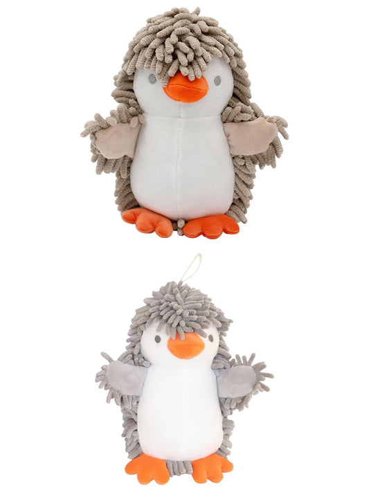 Unique Bargains 2 Pcs Cartoon Hand Towels 8" x 8" Brown/Grey