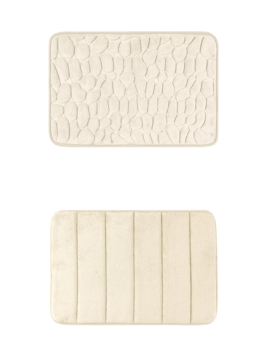 Unique Bargains 2 Pcs Non Slip Soft Bathroom Mat Khaki 20" x 32"