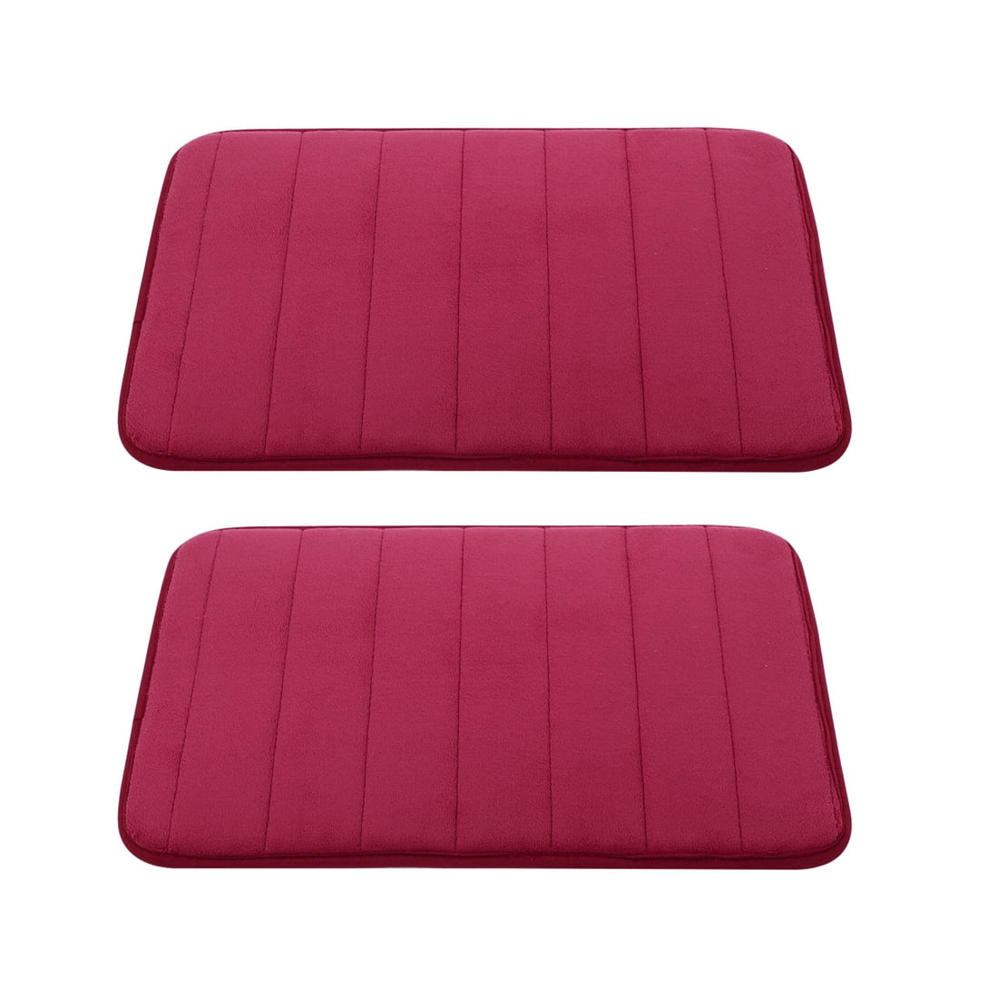 Unique Bargains 2-Piece Memory Foam Non-slip Floor Rug 24" x 16" Burgundy