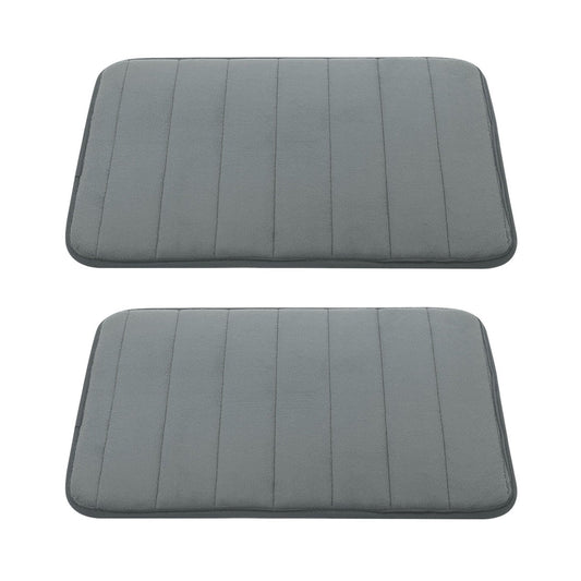 Unique Bargains 2-Piece Memory Foam Non-slip Floor Rug 24" x 16" Dark Gray