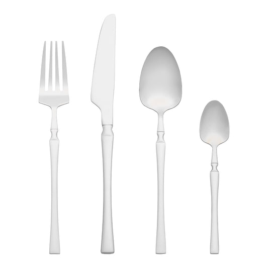 Unique Bargains 20 Pcs Stainless Steel Flatware Set Mirror Polished Cutlery Silver