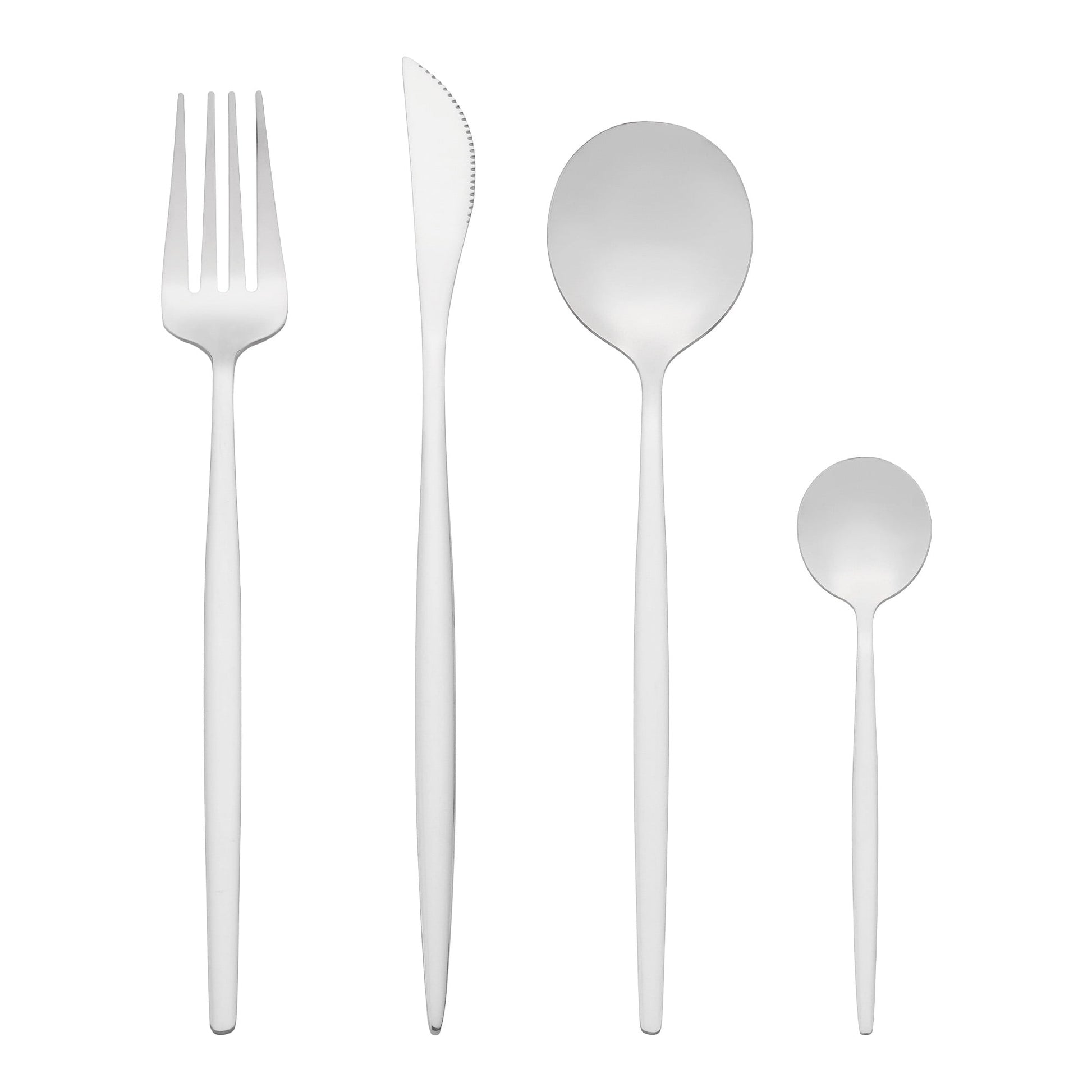 Unique Bargains 20 Piece Silverware Set Stainless Steel Flatware Set Silver