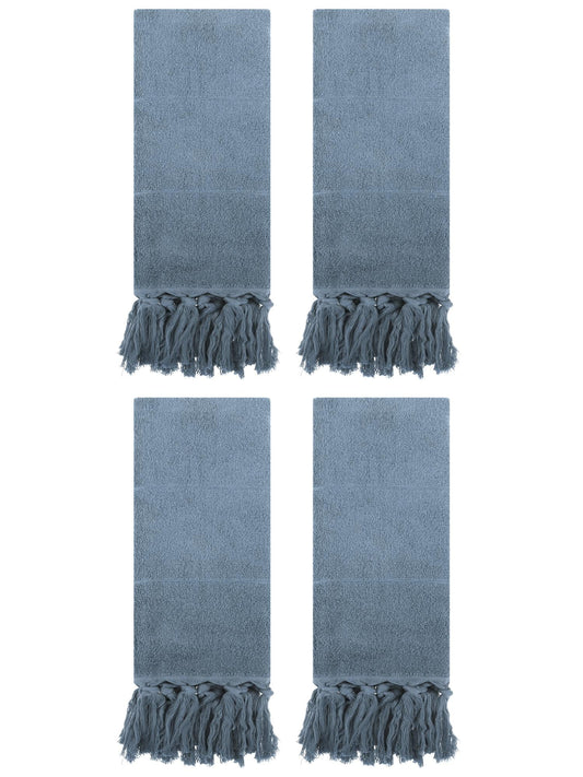 Unique Bargains 4 Pcs Turkish Hand Towels Blue 14" x 30"