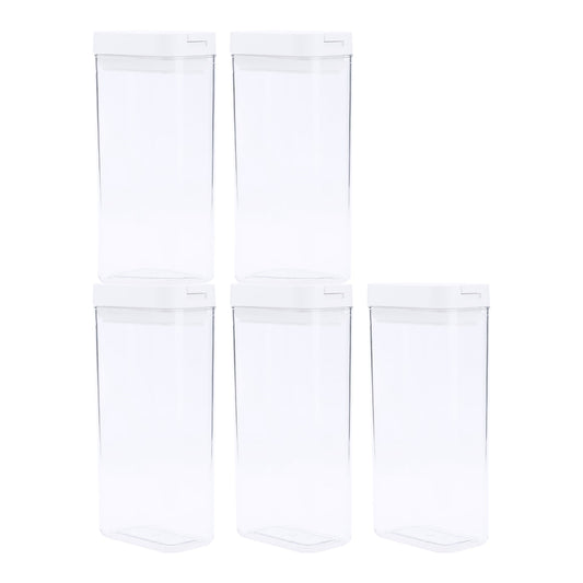 Unique Bargains 5 Pcs Airtight Food Storage Containers 41 oz Transparent