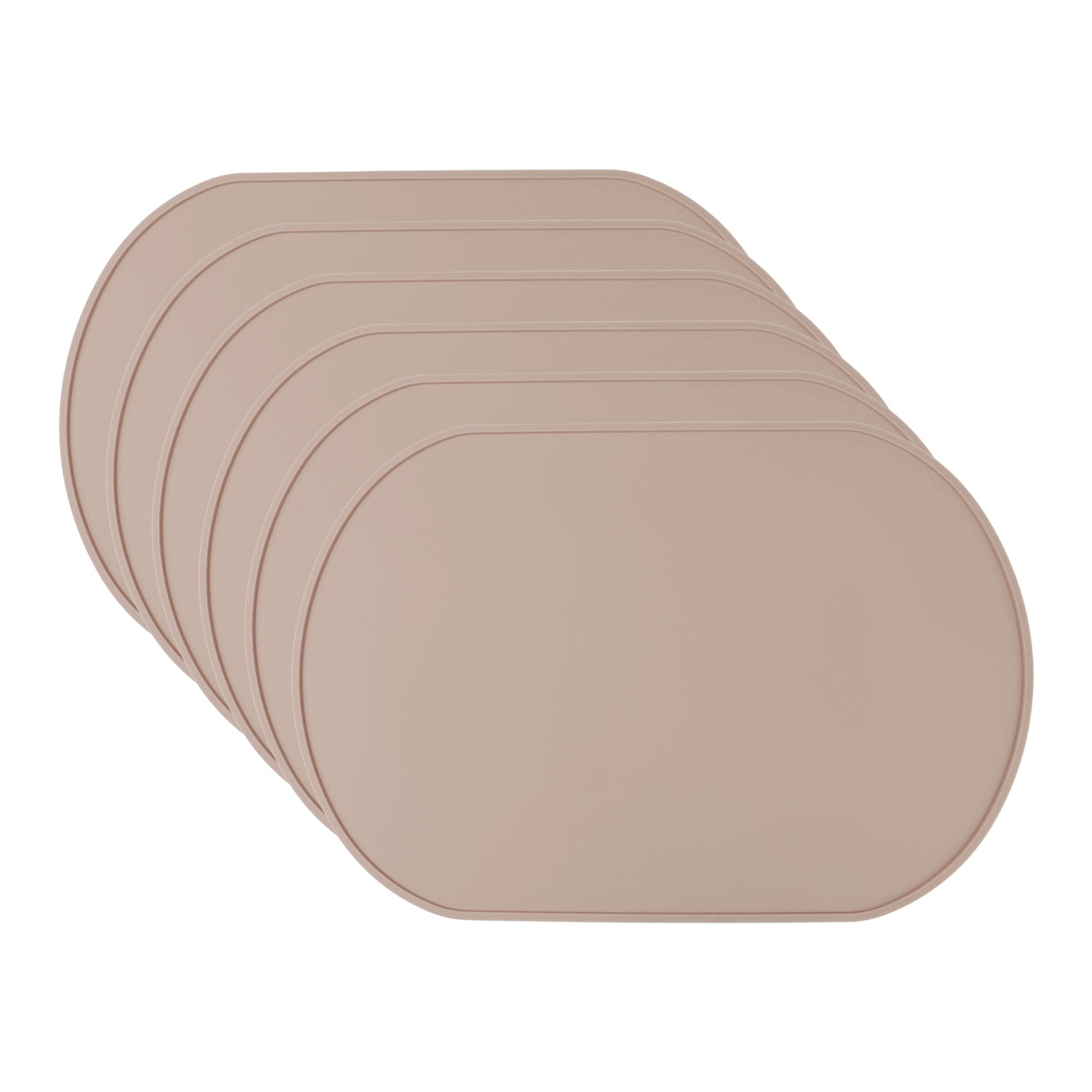 Unique Bargains 6 Pack Silicone Placemats for Kitchen Dining Table Decor Light Brown 15"x10"