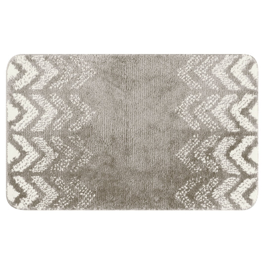 Unique Bargains Absorbent Bath Mat Rug Geometric Patterns Bathroom Mat Non-Slip Carpet Grey 16" x 24"