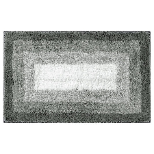 Unique Bargains Absorbent Bath Rug Non-Slip Plush Shaggy Bath Carpet Bath Mats Gray Geometry Rectangle 20" x 32"