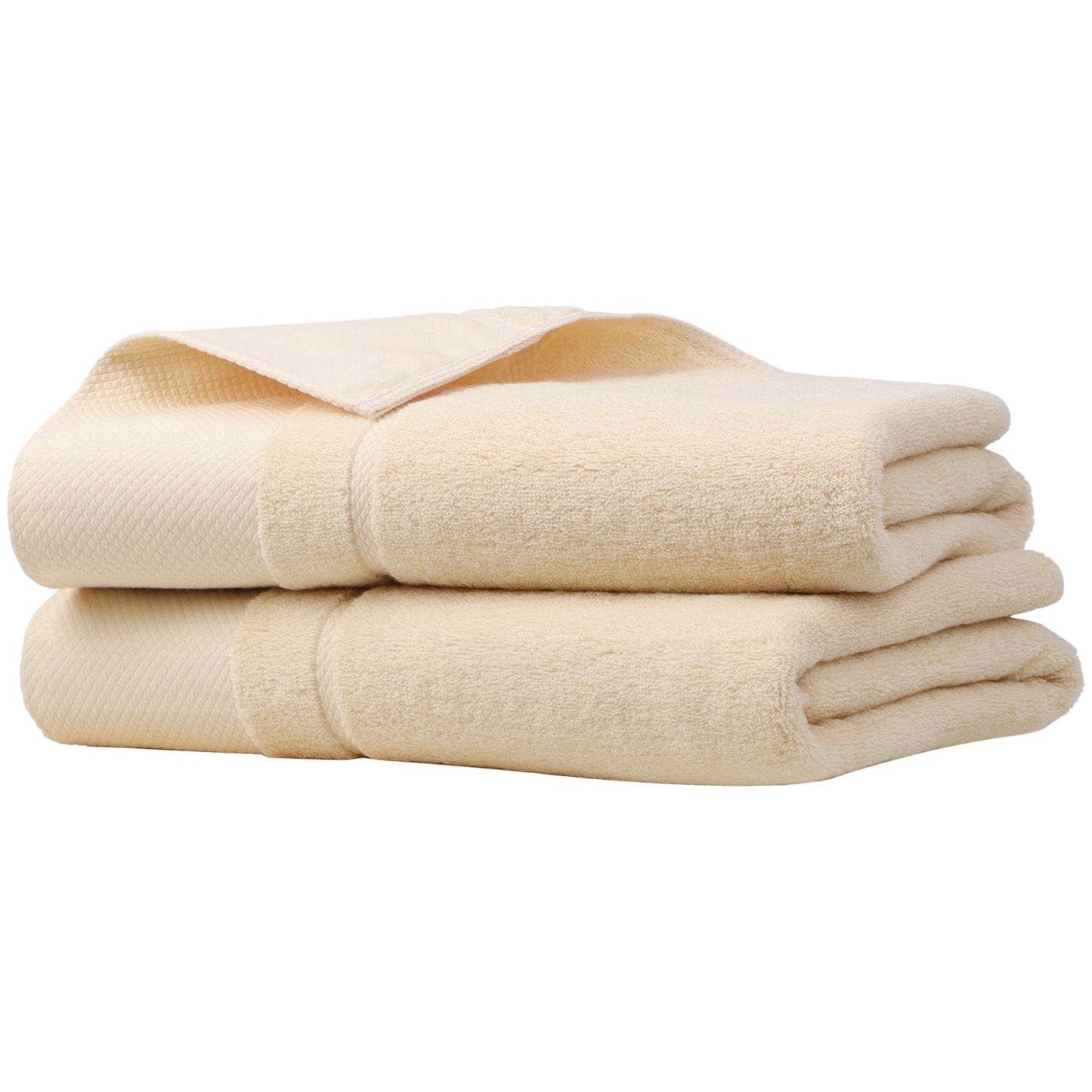 Unique Bargains Bath Towel Set 27" x 54" Soft 100% Combed Cotton 600 GSM Luxury Towels 2 Champagne