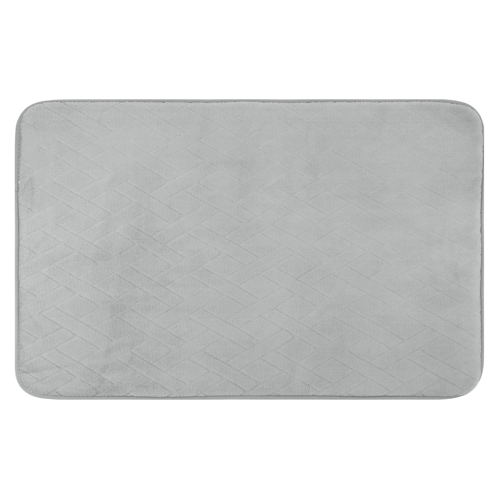 Unique Bargains Bathroom Mat Memory Foam Non-Slip Bath Rugs Grey 24" x 36"
