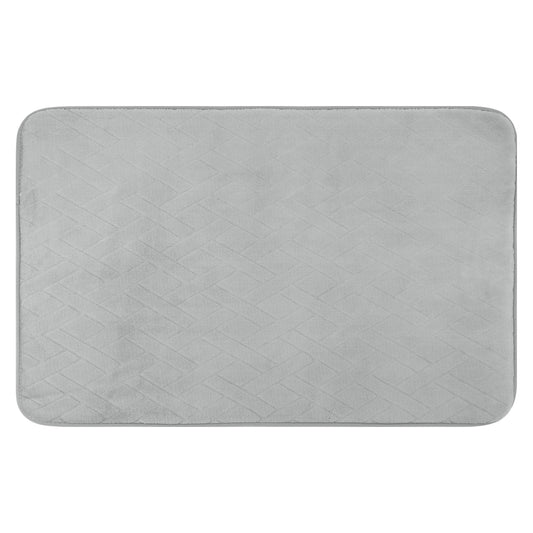 Unique Bargains Bathroom Mat Memory Foam Non-Slip Bath Rugs Grey 24" x 36"