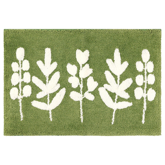 Unique Bargains Bathroom Rugs Soft Plush Fluffy Non-Slip Printing Quick Dry Bath Rugs Leaves-2 18"x26"