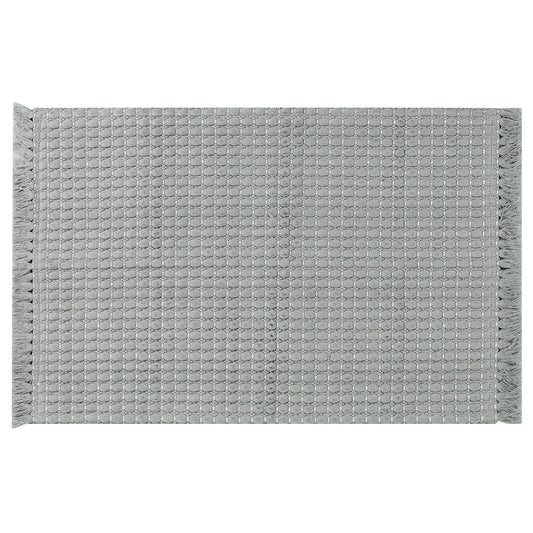 Unique Bargains Boho Bathroom Rug Woven Texture Rug for Bedroom Throw Rug with Fringe Grey 20" x 32"