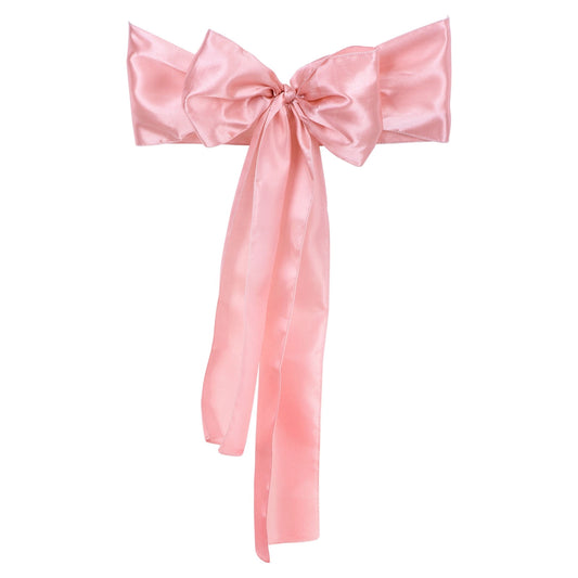 Unique Bargains Chair Sashes Banquet Chair Decorative Ties Bows Wedding Chair Cover Decor 10 Rose Gold