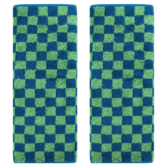Unique Bargains Checkered Cotton Hand Towels for Bathroom Kitchen Pink 4-Piece