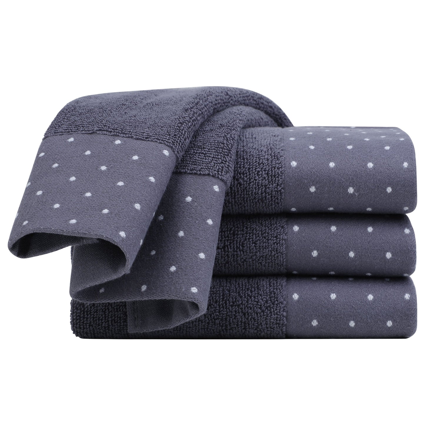Unique Bargains Cotton 600 GSM Absorbent Hand Towel Set 14" x 30" Slate Grey 4 Pcs